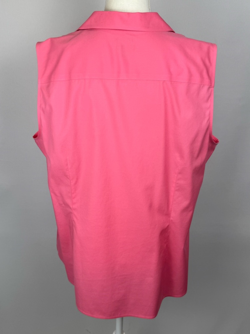 NWOT Talbots Sleeveless Perfect Shirt Non Iron Pink Coral Button Front Size 18 - Picture 5 of 8